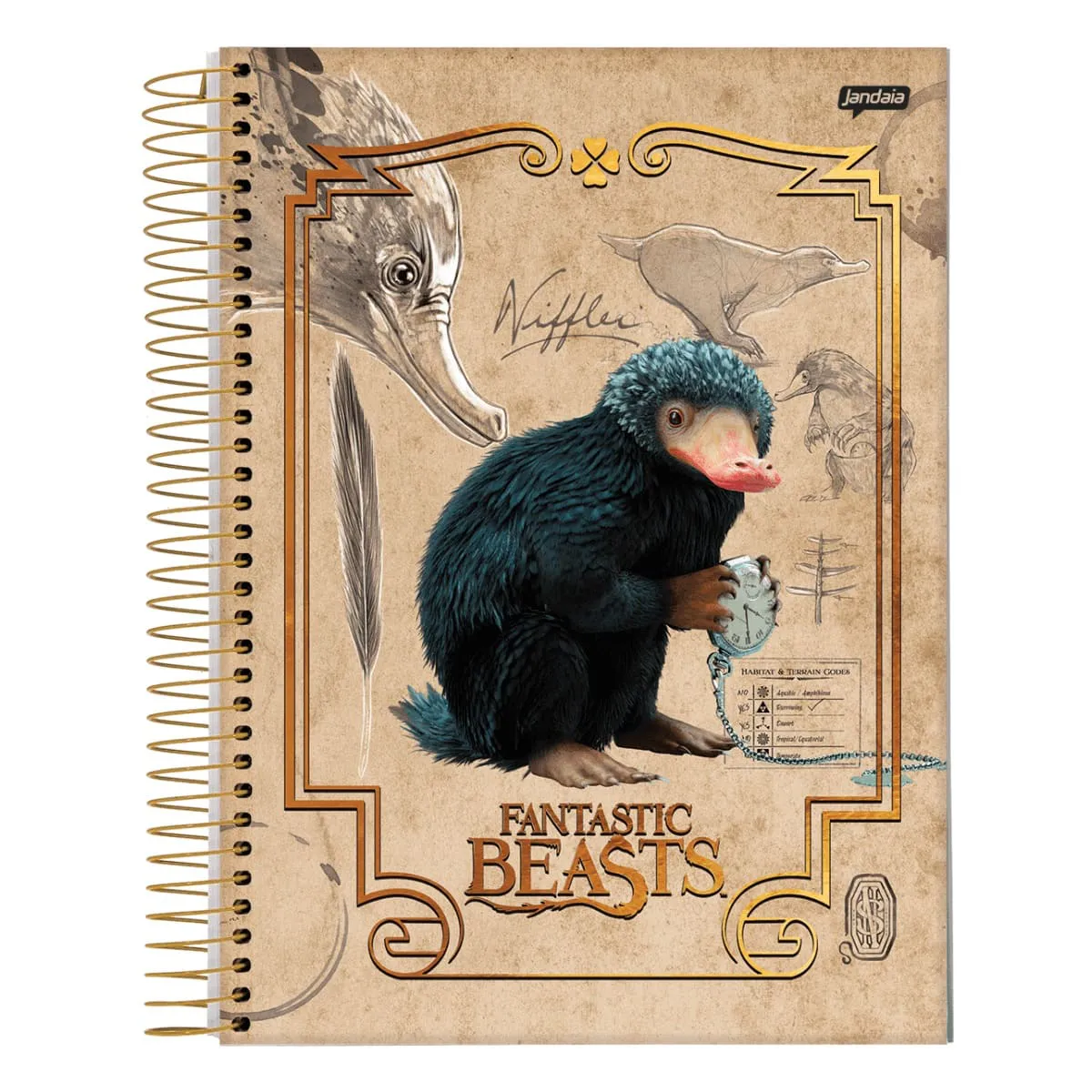 CADERNO UNIV. 1 MATÉRIA 80 FLS ANIMAIS FANTÁSTICOS CAPA
