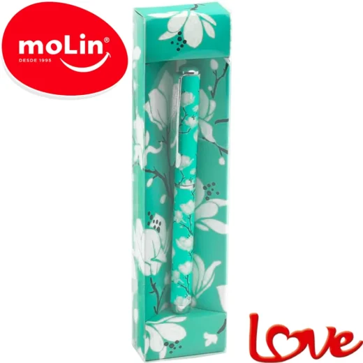 CANETA ESFEROGRÁFICA METÁLICA LOVE VERDE AGUA MOLIN