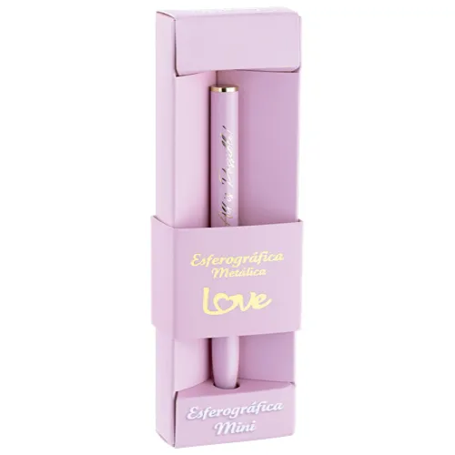 CANETA METALICA MINI LOVE ROSA CLARO 1.0MM MOLIN