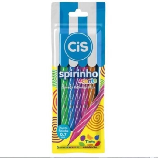 Caneta Esferográfica Cis Spirinho Scents 0.7mm- 5 cores