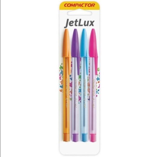 Caneta Esferografica Jet Lux 4 Cores (Lr/Rx/Az/Rs) Compactor