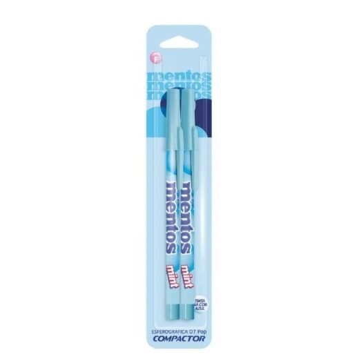Caneta Esferográfica 07 POP MENTOS AZUL - BL/2 - AZ - Schneider