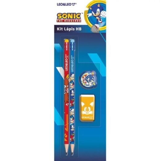Kit Escolar Sonic HB com 04 Peças Blister - Leonora