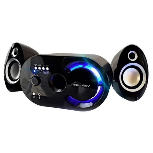 Caixa de Som Preta/Prata 2.1 Multimídia Infokit 18W
