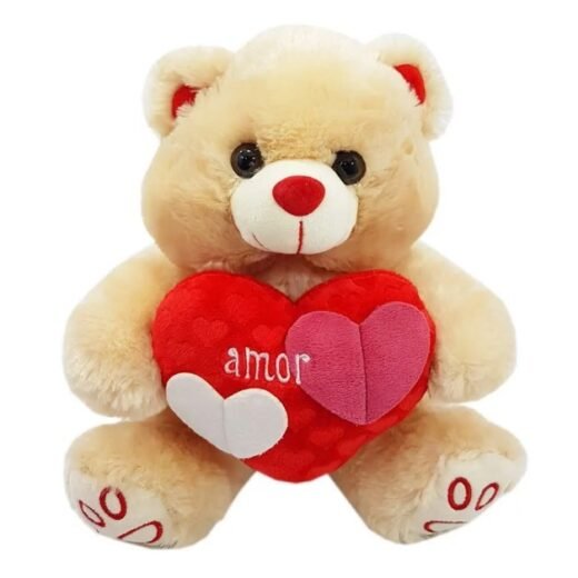 Urso pelucia com coracão e frase amor 30cm - fizzy - ddn