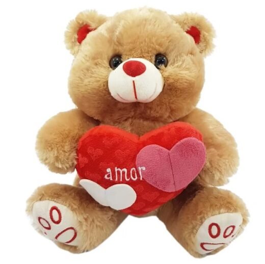 Urso pelucia com coracão e frase amor 30cm - fizzy - ddn - Image 2